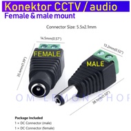 CCTV connector jack socket DC female male socket