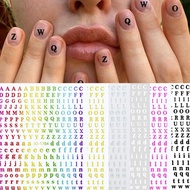 flgo 6 Sheets Letter Nail Art Stickers Decals Of Alphabet Small Letter Stickers Waterproof Letter Re