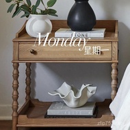 Furniture Bedside Table Log Style Simple Cabinet Modern Bedside Cabinet Bedroom Drawer Roman Column 