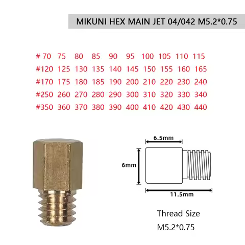 Main Jets For MIKUNI VM TM TMX Carburetor 4/042 Scooter Injectors Nozzle Size 70-440 Pocket Tuner La