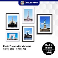 Large Photo Frame | Picture Frame | 10R / 11R / 12R / A3 Black & White Frame | Picture Frame Matboar