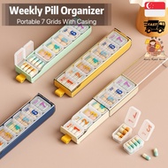 [SG] Portable Medicine Pill Case Box 7 Days AM PM Weekly Travel Pillbox