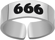 Eilygen Angel Number Adjustable Rings 111 222 333 444 555 666 777 888 999 Stainless Steel English Nu