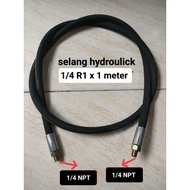 Hydroponic hose 1/4 R1 x 1 meter + 1/4 male + 1/4 male