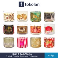 LILIN BATH & BODY WORKS 3 Wick Candle 411 gr Seasonal Collection (3 Wick Candle)