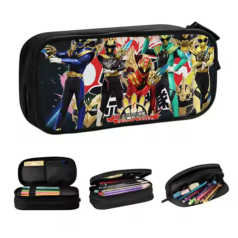 Cute Gozyu Wolf Super Sentai Gozyu Leon Pencil Cases for Girls Boys Gozyu Tyranno Eagle Unicorn Penc