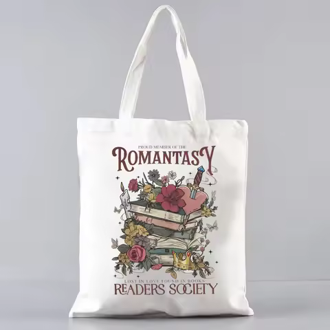 Romantasy Readers Society vintage tote bag Book Lover Club canvas bag Romantasy Reader Gift women's 