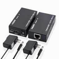 60M Extender HDMI To LAN Port RJ45 Network Cable Extender Over by Cat 5e/6 1080p Black