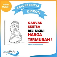 Trending Kanvas Lukis Sketsa 20x20 Cm / Media Lukis Canvas Sketsa