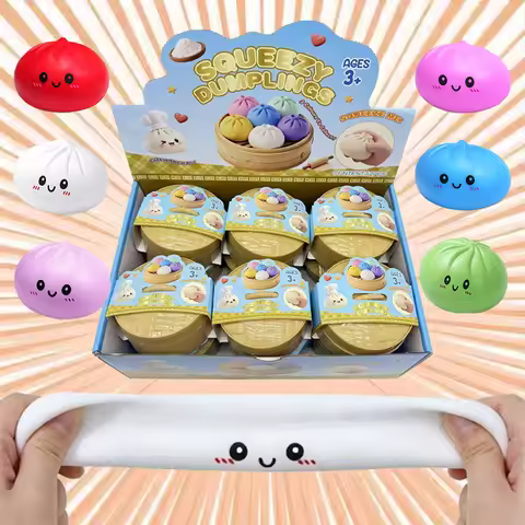 Simulated Dumpling Squishies Pressure Stress Balls Reusable High Rebound Decompression Toys Home Dec