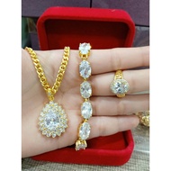 Set Permata RL RT Cincin Emas Suasa 375/18k