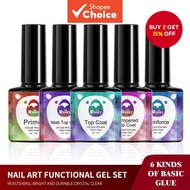 Wipe-Free Diamond Gel Top Coat and Base Coat SetShiny FinishLong LastingSoakable LED Nail LampGel Ba