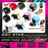 TOPI KELEDAR SGV STAR RED OREN MATT BLACK MODERN GREY BALDI BLUE GOLD PEARL WHITE HELMET SIZE:L 60CM