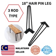 【MY seller】 🔥Ready Stock🔥 18" Hairpin Leg 1 Set (4pcs) / Kaki Meja Besi / Kaki Meja Viral / Loft / Hairpin Leg