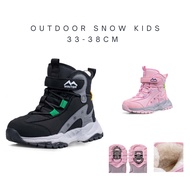 Outdoor snow kids 2 boots Waterproof Children's Fur Inside Thick Non-Slip Rubber Flowers Hiking Boot