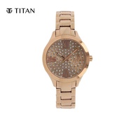 Titan Rose Gold Dial Metal Strap Women's Watch 95027WM01