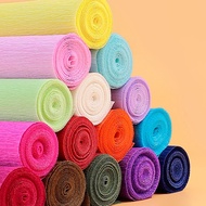 250cm Length 50cm Width Pure Color Crepe Paper Roll Colorful Handmade DIY Material Pleated Origami Paper