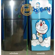 Character Pattern 2-door Refrigerator Sticker