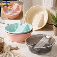 TOPSTORED Washboard Laundry Basin, 2IN1 Large Capacity Underwear Cleaning Basin, All-in-one Non-Slip