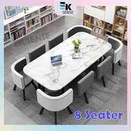 Modern 8 Seater Dining Table Set 8 Chairs Conference Training Table Meja Makan Panjang Jimat Ruang (1 month pre-order)