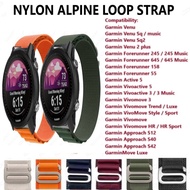 Ready Stock] Alpine Loop Nylon Strap - Garmin Vivoactive 5, 3, Garmin Venu, Venu SQ, Venu 2 Plus, Vivomove, Approach S42
