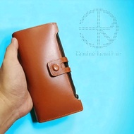 Cedro leather Long genuine leather wallet with buttons, alexandra type