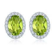 Aquamarine Stud Earrings 925 Silver Natural Real Gemstone Fine Jewelry for Women Gift