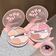 Kakashow 4-color Eyeshadow Palette Smooth Glitter Shadow For Natural Glossy Look Long-lasting M8q6