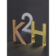 5x3.3cm 3D Silver House Number Plate English Letter Storage Cabinet Dormitory Unit Number Plate