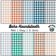 10 Sheets 8x8 Boho Houndstooth Print by byte studio | Premium Paper Craft Junk Journal Stationery