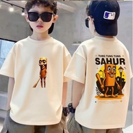 There Is A Short Design Printed Round Neck T-Shirt 90-150cm Cod Versatile Men's Pants Set 1 Cotton 1