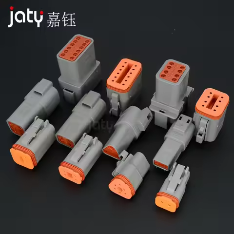 JATY 1set DT06-2S/DT04-2P 4-pin automotive waterproof connector DT06-4S/DT04-6P/DT06-12S/DT04-8P