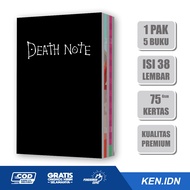 KEN.IND - Buku Tulis Sekolah Custom DEATH NOTE Bergaris 38 Lembar 1 Pak Isi 5 Buku/ Buku Tulis Anime