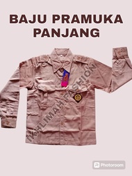 BAJU PRAMUKA KEMEJA PANJANG DAN PENDEK LAKI-LAKI KAIN LICIN DAN MENGKILAT