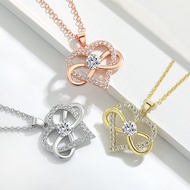 Figure 8 Infinite Symbol Heart-Shaped Pendant High-End Design Zircon Heart Necklace 17Y8