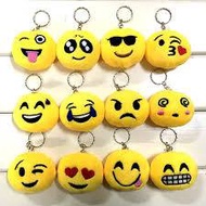 5 pcs 8cm Emoji Keychain Lanyard/Smile Keychain Plush Toys Keychain Stuffed Toys Emoticon Keychain/ 