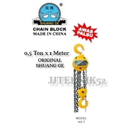 SHUANG GE CHAIN BLOCK CHAIN HOIST TAKEL 0.5 TON X 3 METER