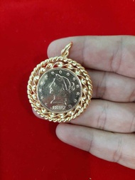 Liontin Rupiah, Ringgit, Suku / ASLI TEMPAHAN 100% Mirip dengan Emas Asli (Barang Tempahan) Gratis 1 Buah Emas 24k