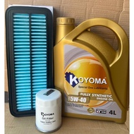 PERODUA MYVI MYVI LAGI BEST ALZA OIL FILTER + AIR FILTER + KOYOMA 5W40 FULLY SYNTHETIC ENGINE OIL