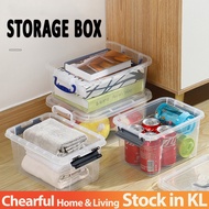 Abbaware Clear Storage Box Transparent Kotak Simpanan roda Storage container top handle  手提收纳箱