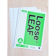 B5 BINDER PAPER 26 HOLES LOOSE LEAF LINES BINDER NOTE CONTENTS