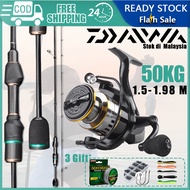DAIWA Fishing Rod Set Rod Spinning Joran Pancing Reel Spinning Fishing Rod Spinning Reel