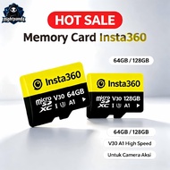 Insta360 High-Speed MicroSDXC Memory Card V30 U3 A1 64GB/128GB 4K UHD Storage for Action Camera Comp