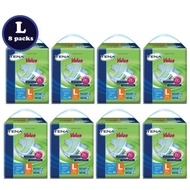 TENA VALUE TAPE ADULT DIAPERS SIZE L / M (8 PACKET)
