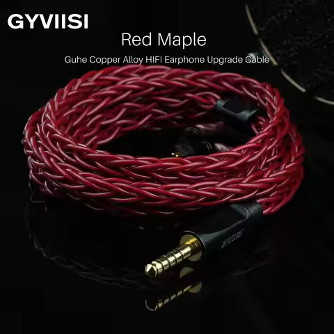 GYVIISI GVS-39 Red Maple Furukawa Copper Alloy IEM HiFi Upgrade Cable 3.5/2.5/4.4mm Balanced MMCX 0.