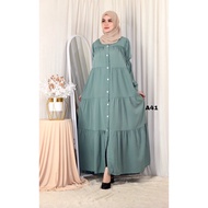 Baju mengandung lengan panjang simple murah/plaindress murah /long dress murah