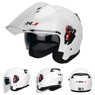 HNJ Helmet Motor Half Double Visor Safety Motorcycle Murah Open Face Double Lens Helmet New Model 2023