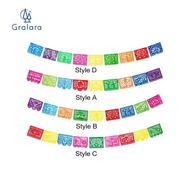 [nvnrbso] Mexican Party Banner Colorful Fiesta Hanging Banner for Dia DE Los Muertos