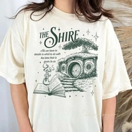 The Shire LOTR T-Shirt For Fantasy Book Lovers Funny Oversized "Second Breakfast" Gift Hobbit Fans
