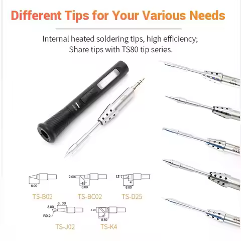 Original Soldering Iron Tip TS-B02 TS-D25 TS-K4 TS-BC02 TS-J02 45W For TS80P Main More TS1C Cordless